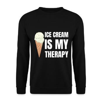 La crème glacée est ma thérapie Eiscreme - Sweat-shirt Unisexe - noir - Devant - Alina (178cm) & Michal (187cm)
