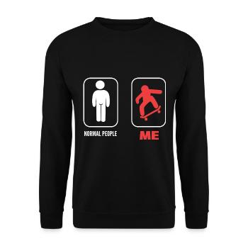 Normal People Me Pro Skater - Unisex Pullover - Schwarz - Vorne - Alina (178cm) & Michal (187cm)