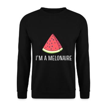 Wassermelonen Wortspiele Gärtner - Unisex Pullover - Schwarz - Vorne - Alina (178cm) & Michal (187cm)