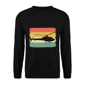 Hubschrauberluftfahrt Hubschrauber Pilot - Unisex Pullover - Schwarz - Vorne - Alina (178cm) & Michal (187cm)
