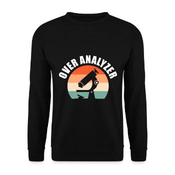 Over Analyzer Bakteriologe - Unisex Pullover - Schwarz - Vorne - Alina (178cm) & Michal (187cm)
