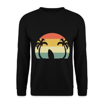 Surfing Beach Reisender - Unisex Pullover - Schwarz - Vorne - Alina (178cm) & Michal (187cm)
