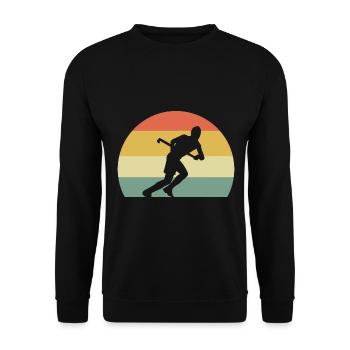 Girl Field Hockey -Spieler Athlet Hockey -Spieler - Unisex Pullover - Schwarz - Vorne - Alina (178cm) & Michal (187cm)
