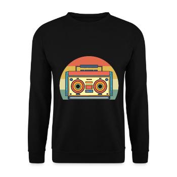 Antikes Radio Antiquitätensammler - Unisex Pullover - Schwarz - Vorne - Alina (178cm) & Michal (187cm)