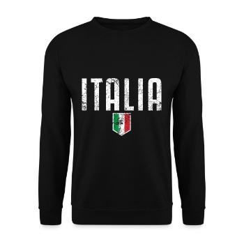 Italia Italien Flagge Zeichen Liebe Rom - Unisex Pullover - Schwarz - Vorne - Alina (178cm) & Michal (187cm)