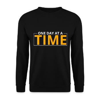 One Day At A Time - Unisex Sweatshirt - black - Front - Alina (178cm) & Michal (187cm)