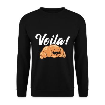 Croissant lover, bread maker - Unisex Sweatshirt - black - Front - Alina (178cm) & Michal (187cm)