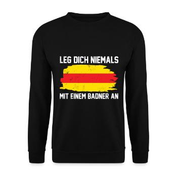 Badische Flagge - Unisex Pullover - Schwarz - Vorne - Alina (178cm) & Michal (187cm)