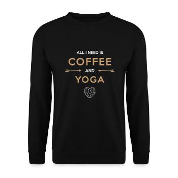 Coffe and YOGA - Unisex Pullover - Schwarz - Vorne - Alina (178cm) & Michal (187cm)