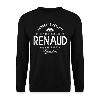 Renaud personalized shirt gift first name renaud - Unisex Sweatshirt - black - Front - Alina (178cm) & Michal (187cm)