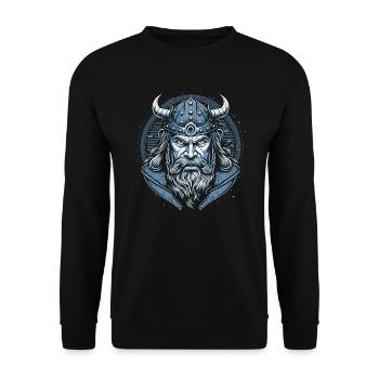 Wikinger Krieger - Unisex Pullover - Schwarz - Vorne - Alina (178cm) & Michal (187cm)