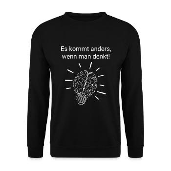 Es kommt anders wenn man denkt - Unisex Pullover - Schwarz - Vorne - Alina (178cm) & Michal (187cm)