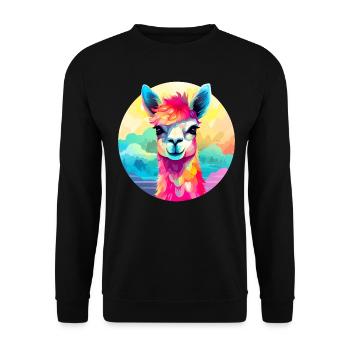 Lama sucré - Sweat-shirt Unisexe - noir - Devant - Alina (178cm) & Michal (187cm)