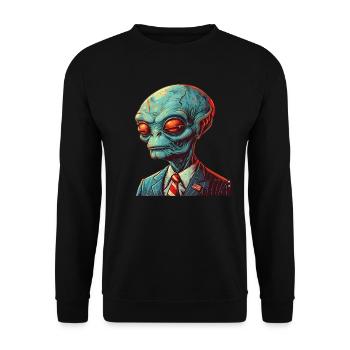 Alien President: Creative Sci-Fi Design - Unisex Sweatshirt - black - Front - Alina (178cm) & Michal (187cm)