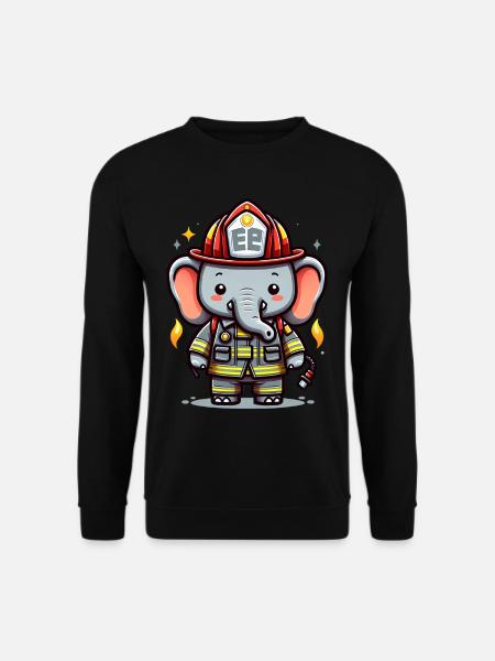 Cute Elephant Firefighter - Unisex Sweatshirt - black