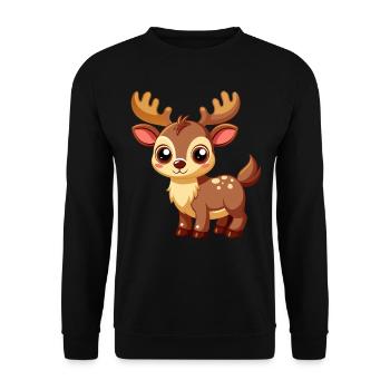 Cute Baby Moose - Unisex Sweatshirt - black - Front - Alina (178cm) & Michal (187cm)