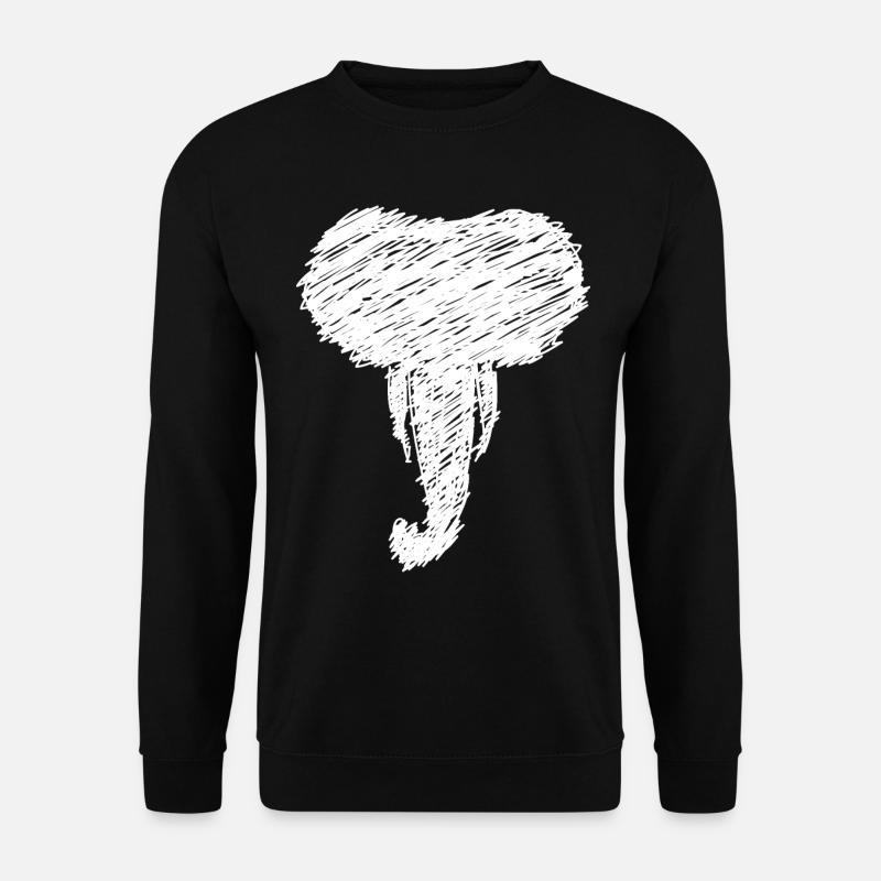 Dessin d’éléphant Art cadeau - Sweat-shirt Unisexe - noir