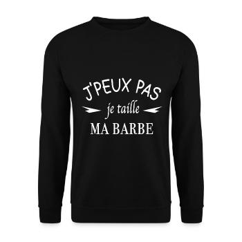 J'peux pas je taille ma barbe - Sweat-shirt Unisexe - noir - Devant - Alina (178cm) & Michal (187cm)