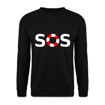SOS - Unisex Sweatshirt - black - Front - Alina (178cm) & Michal (187cm)