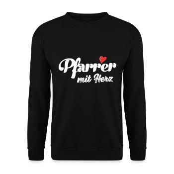 Pfarrer mit Herz Jesus Glaube Kirche Gebet - Unisex Pullover - Schwarz - Vorne - Alina (178cm) & Michal (187cm)