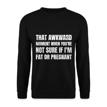 Moment gênant Pas sûr de la graisse ou enceinte Schwanger - Sweat-shirt Unisexe - noir - Devant - Alina (178cm) & Michal (187cm)