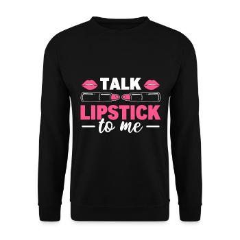 Lustiger Make-up-Künstler-Lippenstift Maske - Unisex Pullover - Schwarz - Vorne - Alina (178cm) & Michal (187cm)