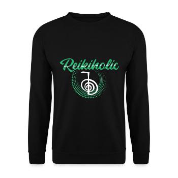 Reiki Master - Unisex Sweatshirt - black - Front - Alina (178cm) & Michal (187cm)