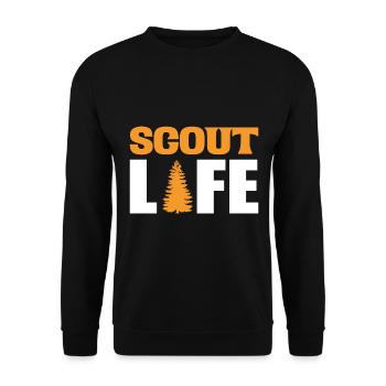 Scout Life Pfadfinderleiter - Unisex Pullover - Schwarz - Vorne - Alina (178cm) & Michal (187cm)