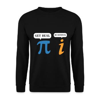 Get Real Be Rational Mathematikprofessor - Unisex Pullover - Schwarz - Vorne - Alina (178cm) & Michal (187cm)