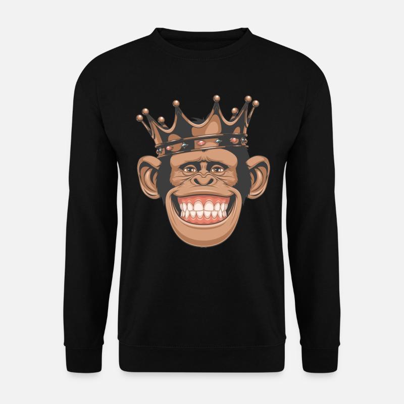 Affe mit Krone - Unisex Pullover - Schwarz