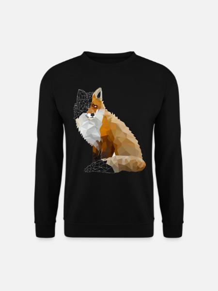 Polygon Fuchs low poly Fox Geometrie Geschenkidee - Unisex Pullover - Schwarz