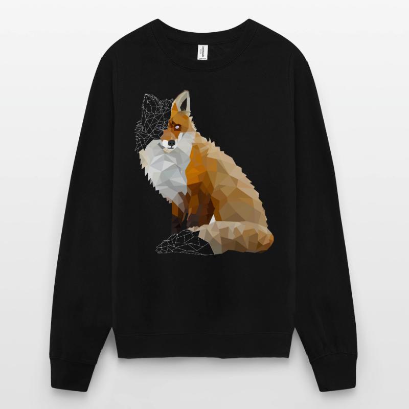 Polygon fox low poly Fox geometry gift idea Unisex Sweatshirt