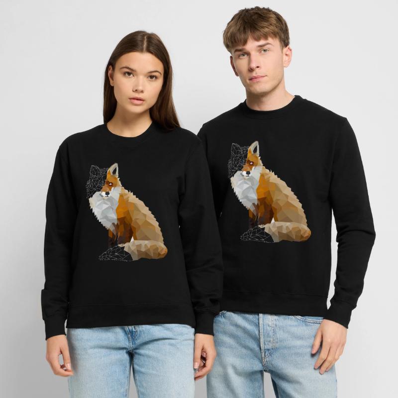 Polygon fox low poly Fox geometry gift idea Unisex Sweatshirt