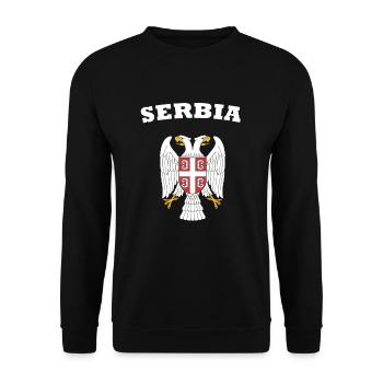 Serbie Srbija Aigles Armoiristes drapeau drapeau - Sweat-shirt Unisexe - noir - Devant - Alina (178cm) & Michal (187cm)