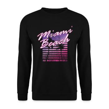 Miami Beach Retro 80s - Unisex Sweatshirt - black - Front - Alina (178cm) & Michal (187cm)