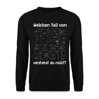 Mathematik Lustig Welchen Teil Verstehst Du Nicht - Unisex Pullover - Schwarz - Vorne - Alina (178cm) & Michal (187cm)