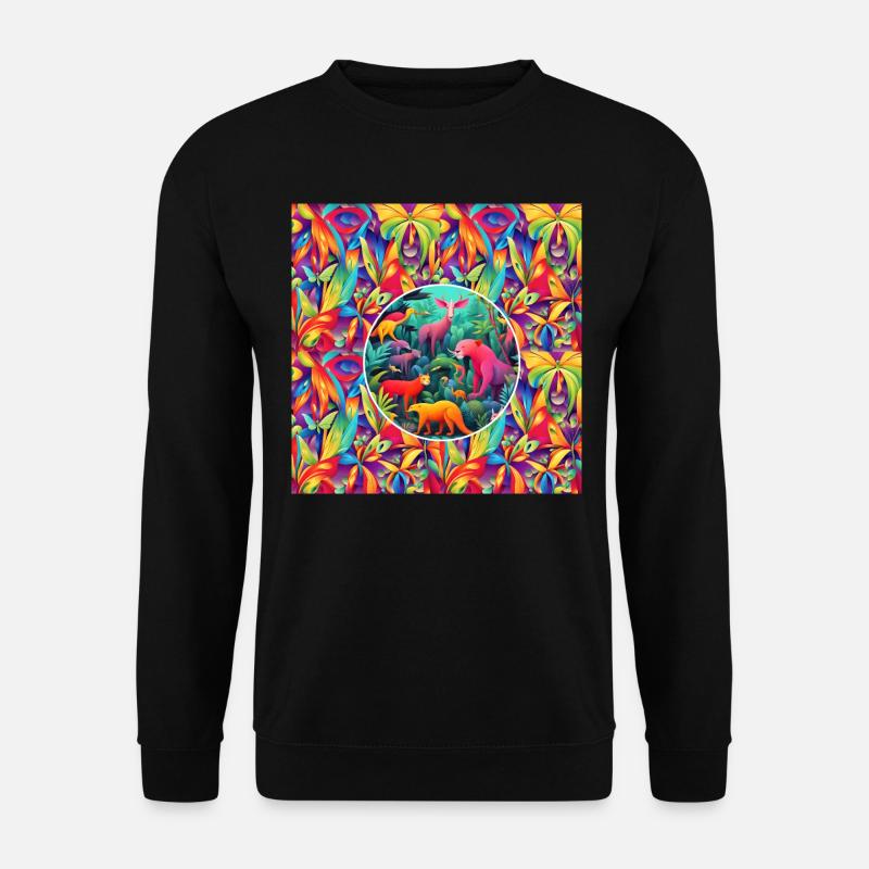 Tierischer Dschungel - Unisex Pullover - Schwarz