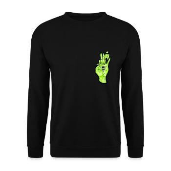 Hand end eyes - Sweat-shirt Unisexe - noir - Devant - Alina (178cm) & Michal (187cm)