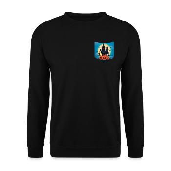 Pumpkin Costume Creepy Chest Bag Halloween - Unisex Sweatshirt - black - Front - Alina (178cm) & Michal (187cm)