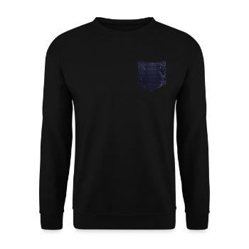 Spinne Spinnennetz Gruselige Brusttasche Halloween - Unisex Pullover - Schwarz - Vorne - Alina (178cm) & Michal (187cm)