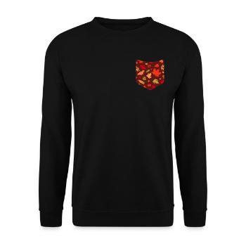 Autumn Leaves Colorful Leaves Natural Breast Pocket Autumn - Unisex Sweatshirt - black - Front - Alina (178cm) & Michal (187cm)