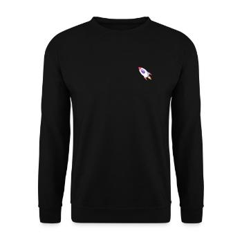 Space Rocket Pop Comic - Unisex Sweatshirt - black - Front - Alina (178cm) & Michal (187cm)