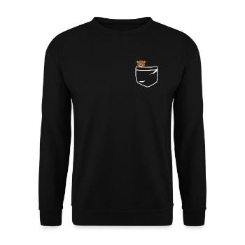 Teddy bear pockets - Unisex Pullover - Schwarz - Vorne - Alina (178cm) & Michal (187cm)