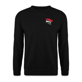 Ungarn - Pinsel Streifen - Unisex Pullover - Schwarz - Vorne - Alina (178cm) & Michal (187cm)