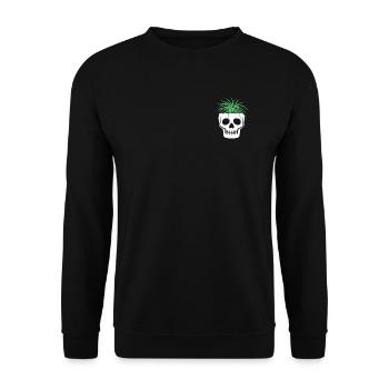 Crâne Crâne Botanique Terrarium Champignons Macabres - Sweat-shirt Unisexe - noir - Devant - Alina (178cm) & Michal (187cm)