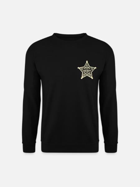 Sheriffstern, Sheriff, Stern, Karneval, Fasching - Unisex Pullover - Schwarz