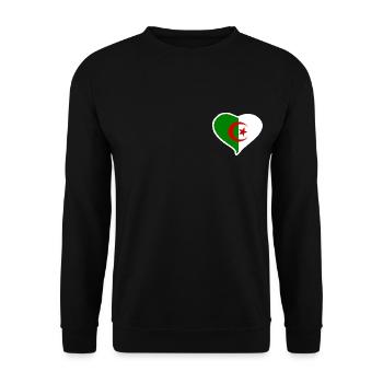 Drapeau coeur Algérie - Sweat-shirt Unisexe - noir - Devant - Alina (178cm) & Michal (187cm)