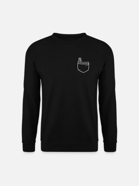 Blumen im Taschenpocket - Unisex Pullover - Schwarz