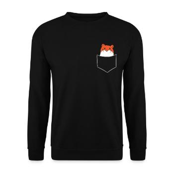 Cochon d’Inde - Poche En Poitrine / Poche Chemise - Sweat-shirt Unisexe - noir - Devant - Alina (178cm) & Michal (187cm)
