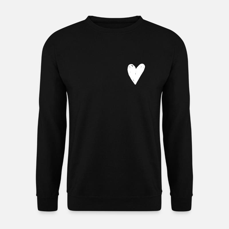 White Heart - Unisex Sweatshirt - black